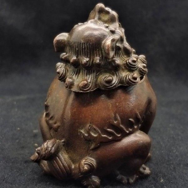 瑞獣望天吼薫香炉 銅細工 香道具 装飾品 工芸品 美術品 置物