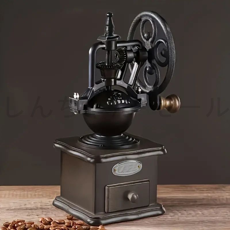 コーヒーミル手挽き　レトロ　アンティーク 楽天市場】BLACK VINTAGEINOX コーヒーミル 手挽き ハンドル式