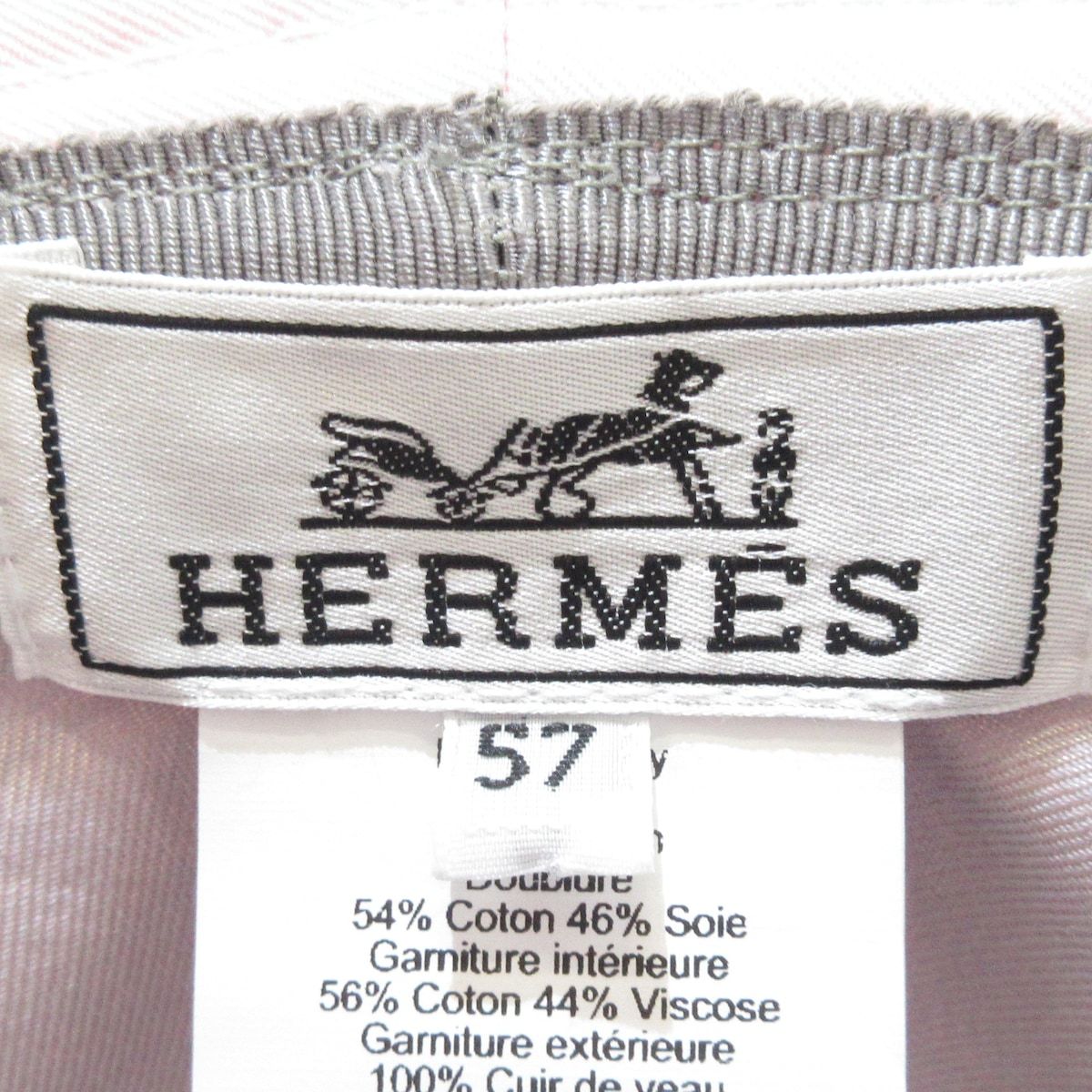エルメス シルク ハット ホワイト 59 新品 未使用 HERMES(エルメス) ハット 57新品同様 ハーパー エクスリブリス