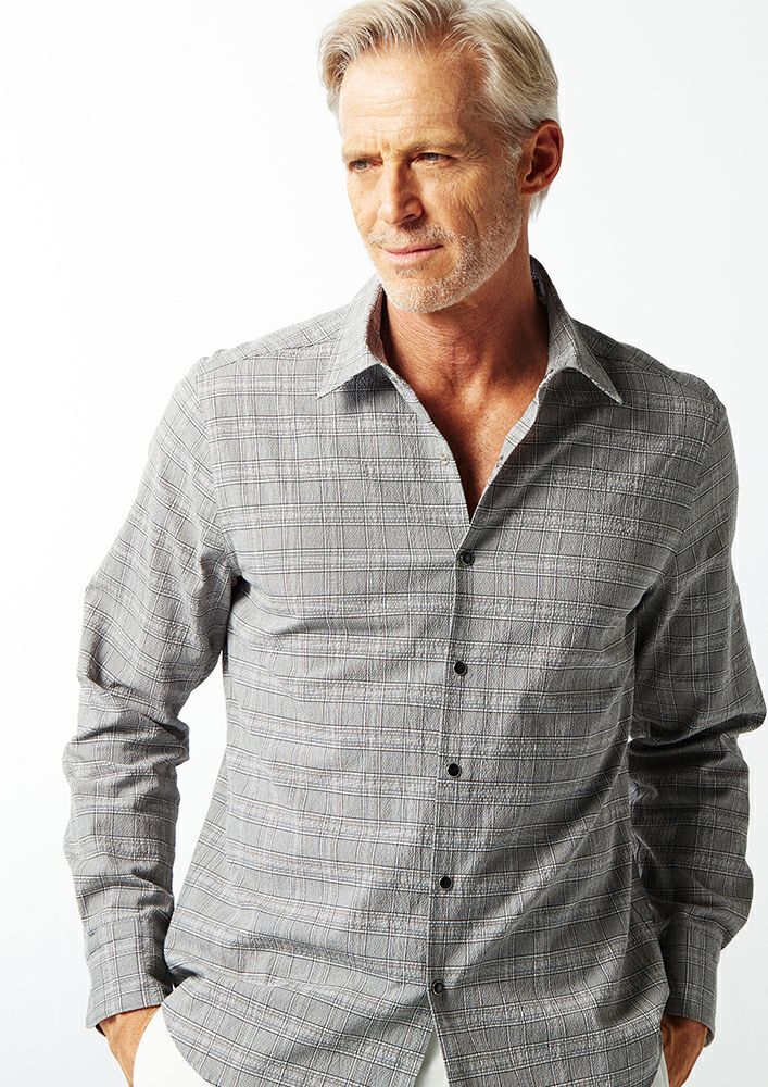 店舗良い SEER GRENCHECK グレー L AKM 未使用 SUCKER グレン SHIRTS トップス