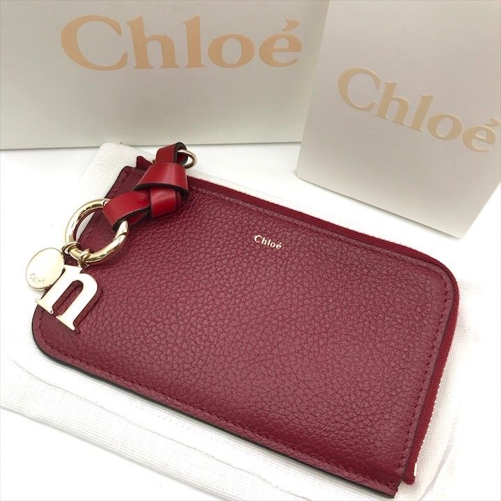 美品 Chloe クロエ カードケース レザー 財布 コインケース ウォレット アルファベット N キーホルダー ボルドー レディース k3704 -  メルカリ