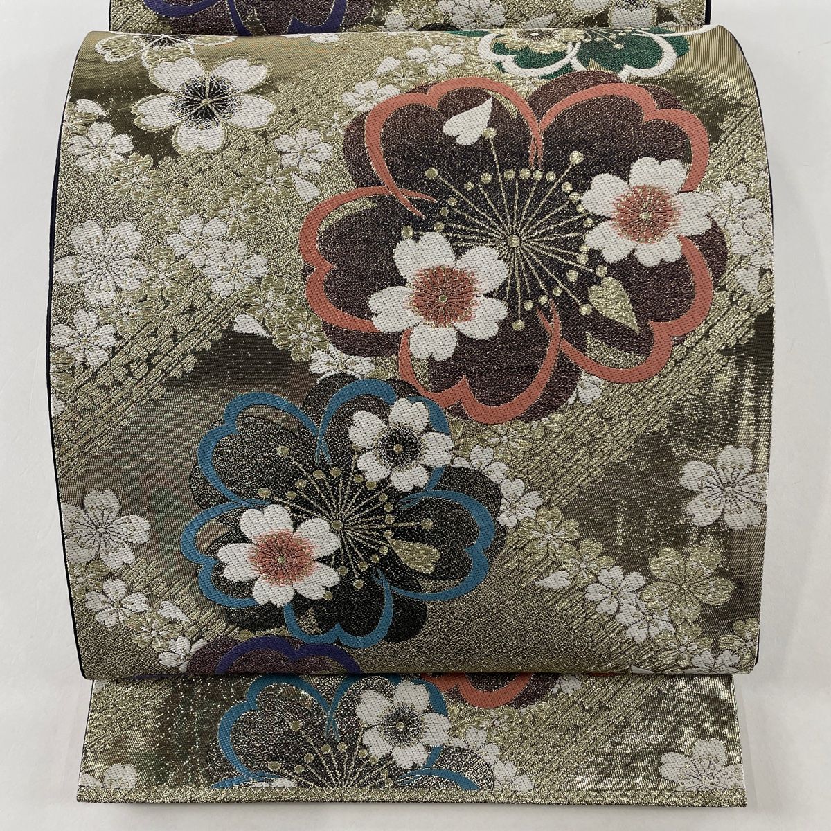 袋帯 美品 秀品 桜 箔 金色 六通 正絹 【中古】 - メルカリ