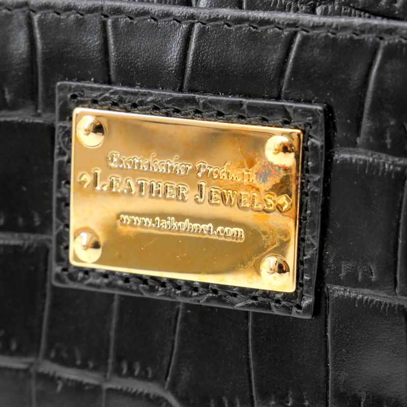 □未使用品□LEATHER JEWELS レザージュエルズ 長財布 ココリュクス ウォレット クロコ型押しレザー L字ファスナー ブラック  20241115/RA2152 - メルカリ