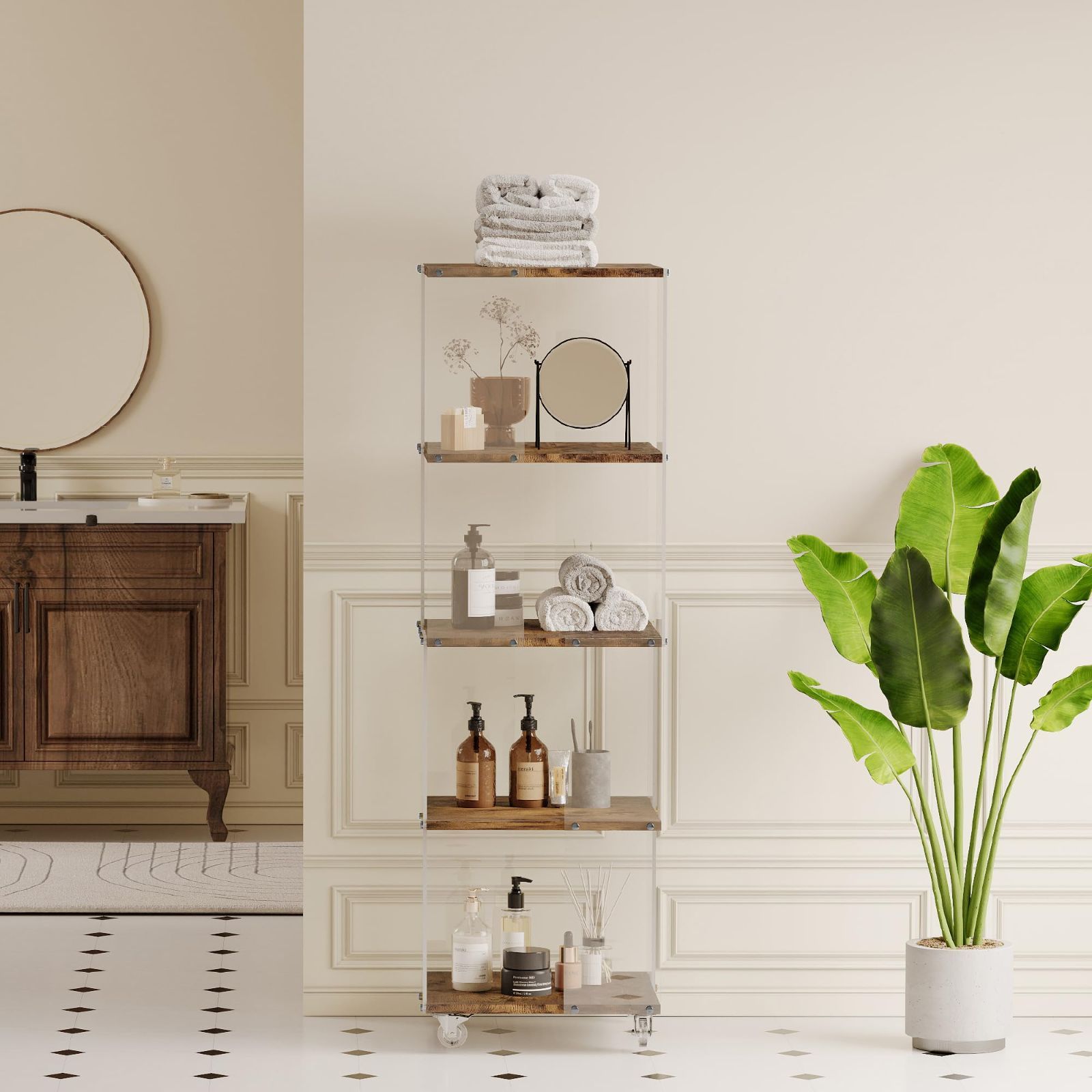 数量限定】コレクションラック ショーケース キャスター付き