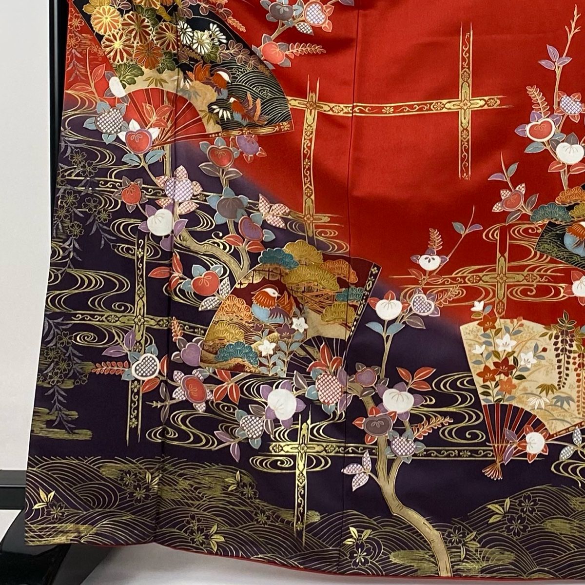 正絹訪問着　御所車花文　暈し染め　身丈167cm 裄67cm 正絹訪問着 御所車花文 暈し染め 身丈167cm 裄67cm 正絹訪問着 御所車