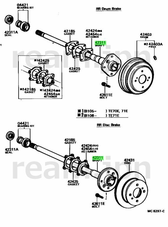 トヨタ純正 AE86 カローラ レビン トレノ リヤ アクスルシャフト ドライブシャフト リア 左右 COROLLA LEVIN TRUENO SHAFT REAR AXLE