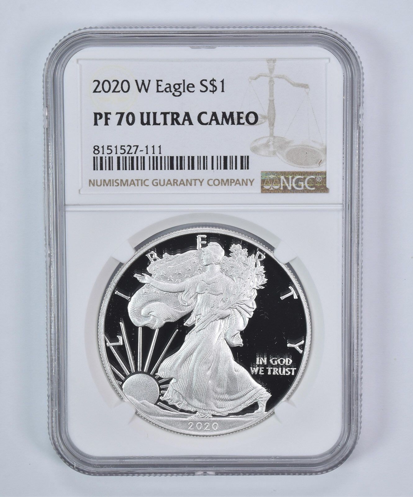 2020W アメリカン シルバー イーグル PF70 UCAM NGC ブラウンラベル