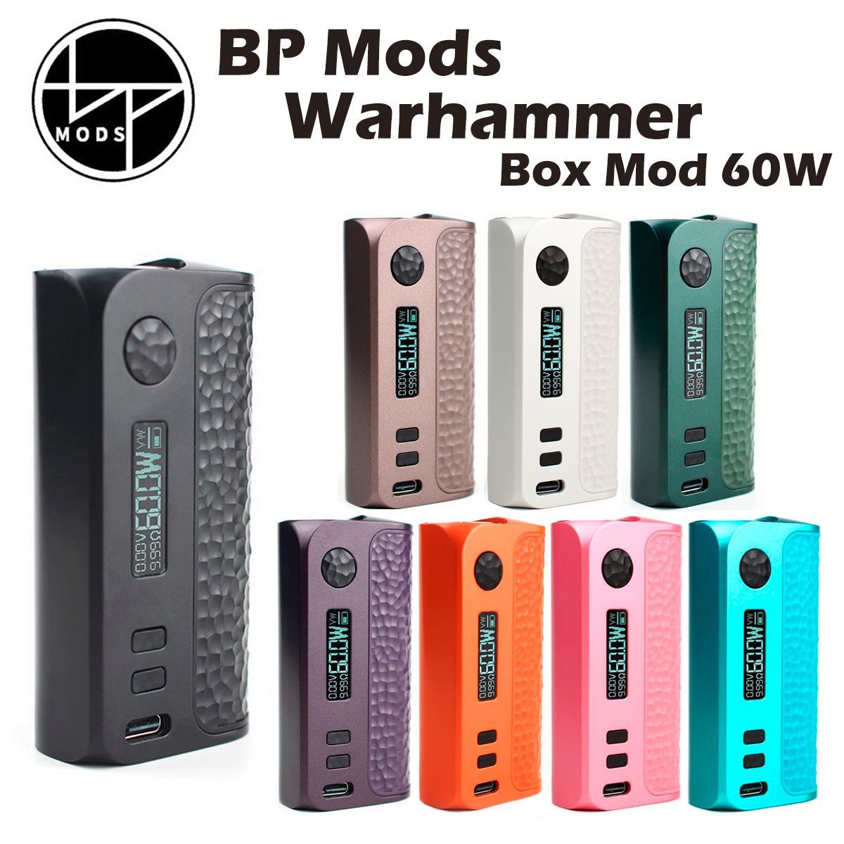 BP Mods Warhammer 60W MOD 1×18650 ビーピーモッズ ウォーハンマー シングル ボックスモッド 電子たばこ 電子タバコ ベイプ 本体 Vape