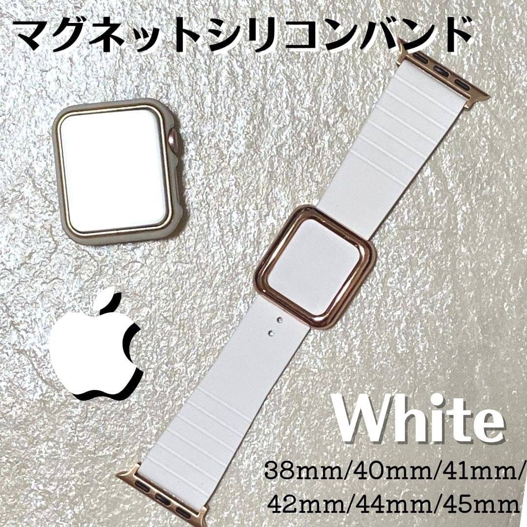アップルウォッチ マグネットバンド ベルト Applewatch 44mm 白
