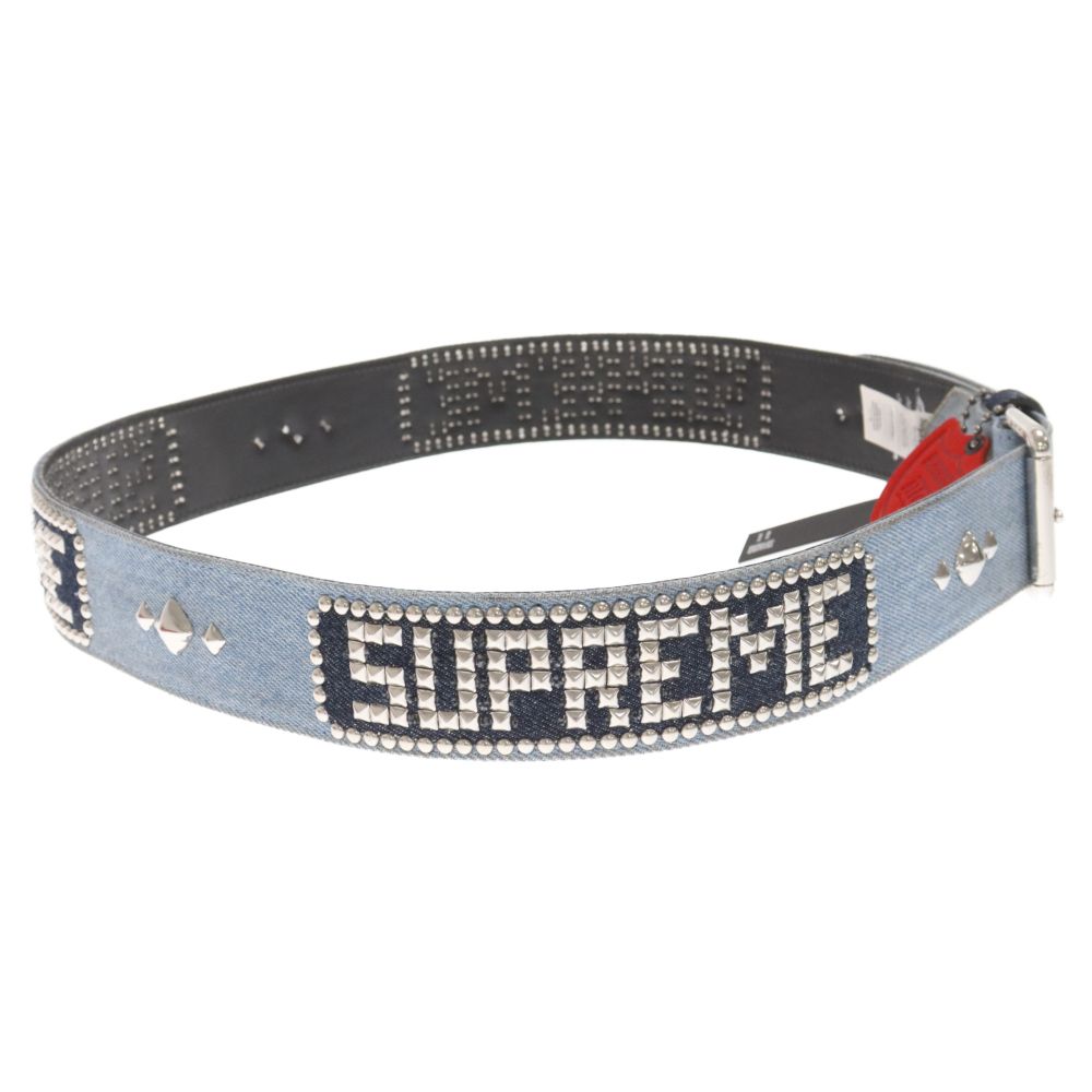 SUPREME (シュプリーム) 23SS × HTC Hollywood Trading Company Studded Belt  ハリウッドトレーディングカンパニー デニム スタッズベルト インディゴ