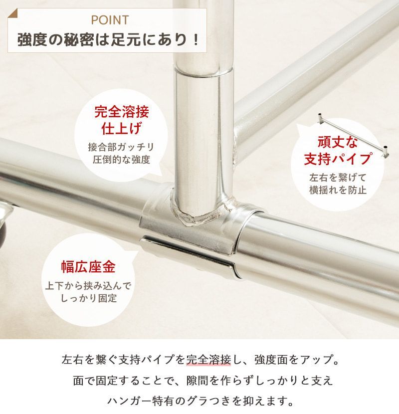 頑丈ハンガーラック スチールパイプ
