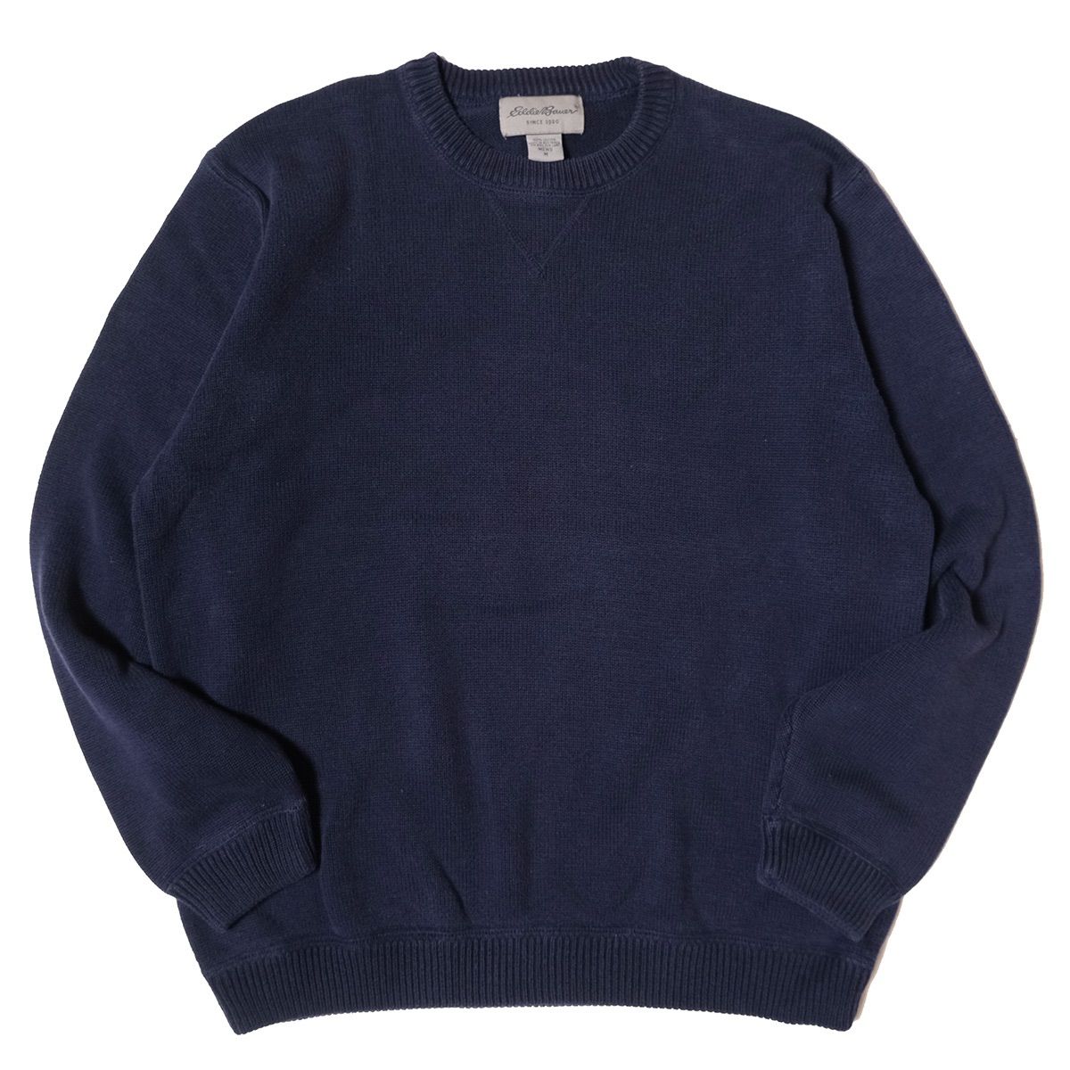 00s エディーバウアー コットンニット セーター ネイビー オーストラリア製 90's オーストラリア製 エディーバウアー クルーネック コットン