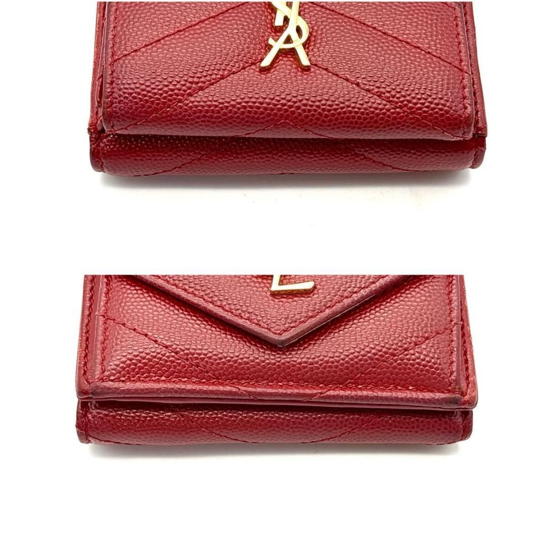 ★良品★SAINT LAURENT 三つ折り財布 キャビアスキン カサンドラ 白 SAINT LAURENT 三つ折り財布 キャビアスキン カサンドラ レッド - メルカリ