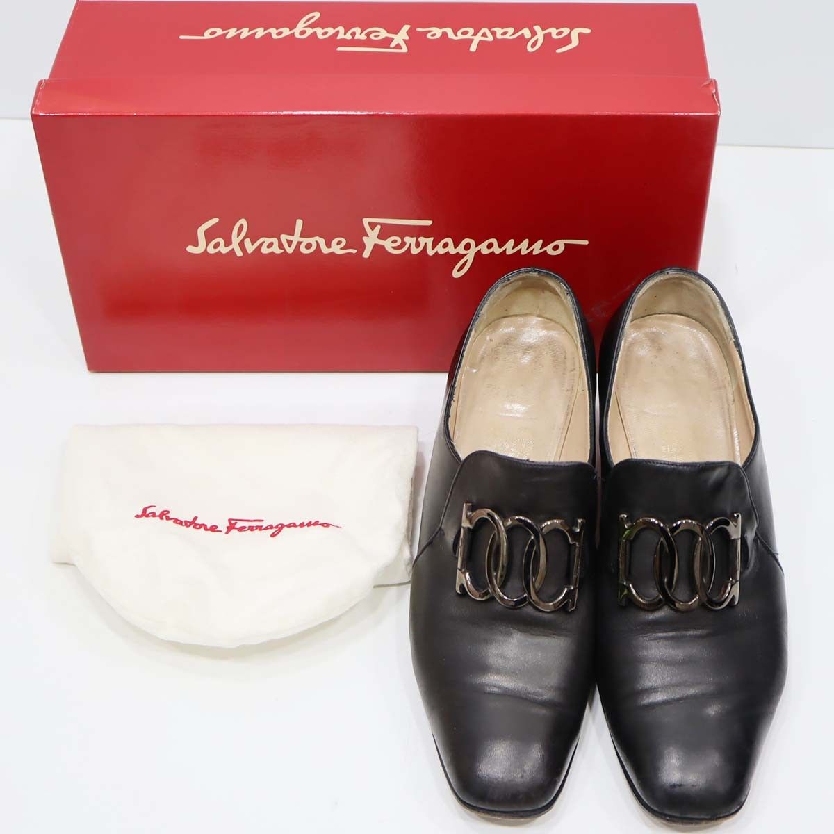 Salvatore Ferragamo フェラガモ パンプス ガンチーニ チャンキー 
