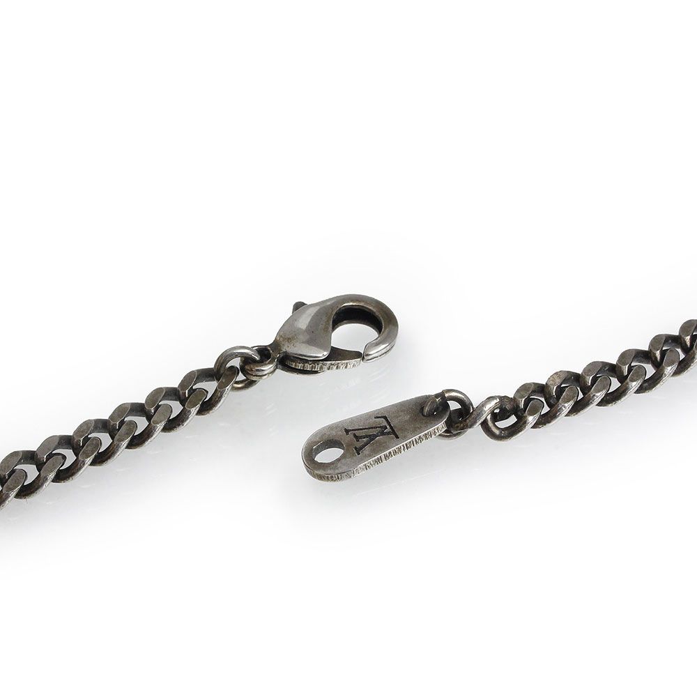 ルイ ヴィトン ペンダント LVウッド ネックレス ヴィンテージシルバー  