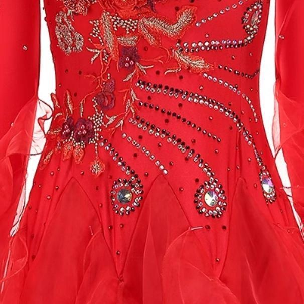 社交ダンス衣装 スタンダードワンピースドレス モダンドレス オーダー