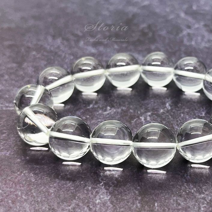 14mm極上品質クリスタルクォーツ（天然水晶）ブレスレット【ミナスジェライス産】
