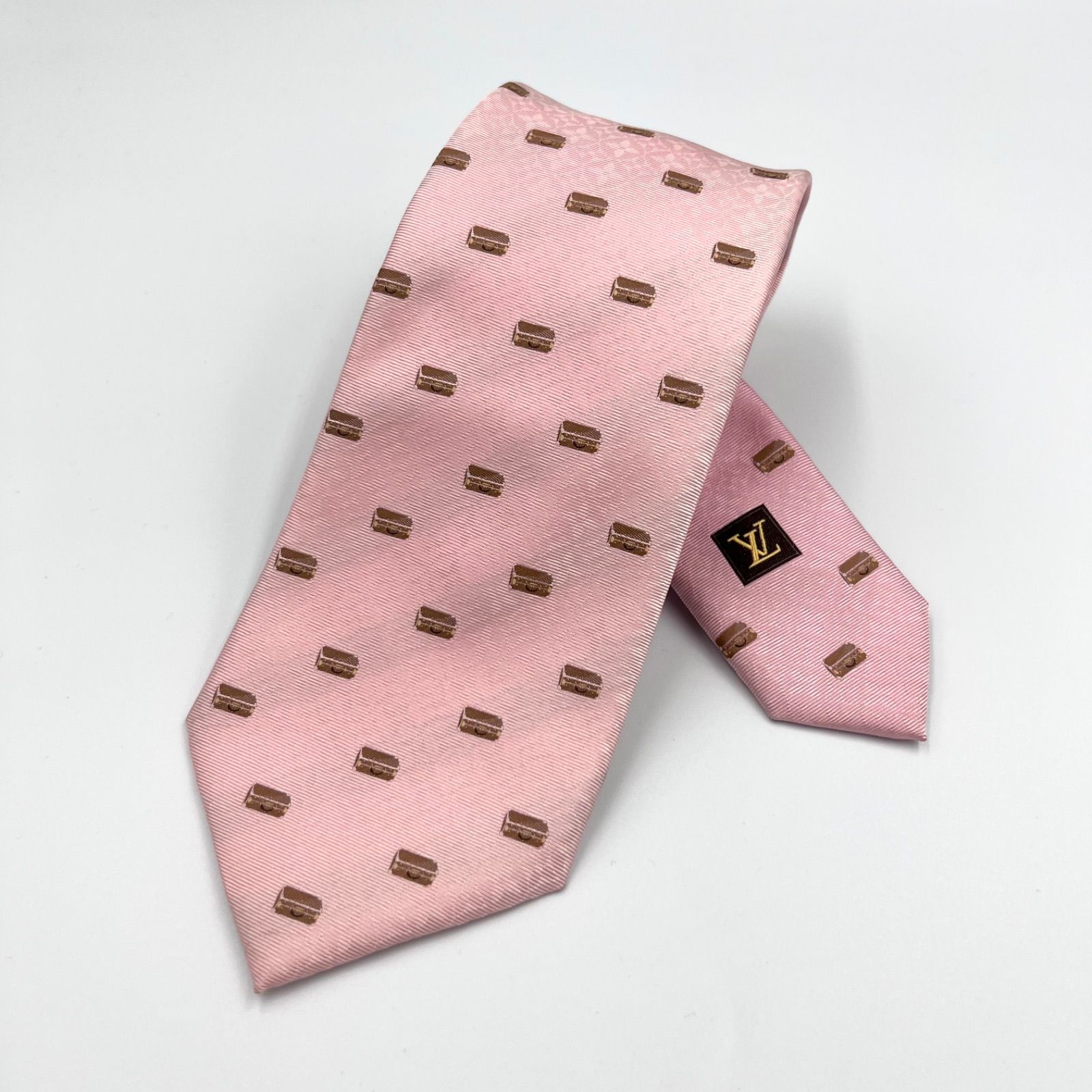 ルイヴィトン ネクタイ ピンク トランク柄 メンズ LOUISVUITTON - メルカリ