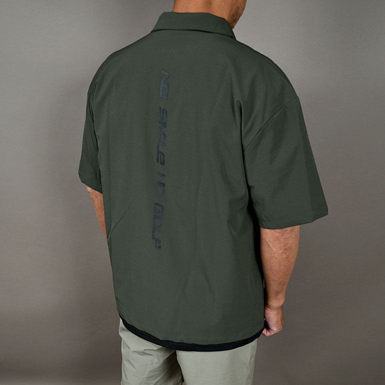 COMONGOLF|コモンゴルフ ビッグシルエット半袖ハーフZIPシャツ-ショートパンツゴルフセットアップ