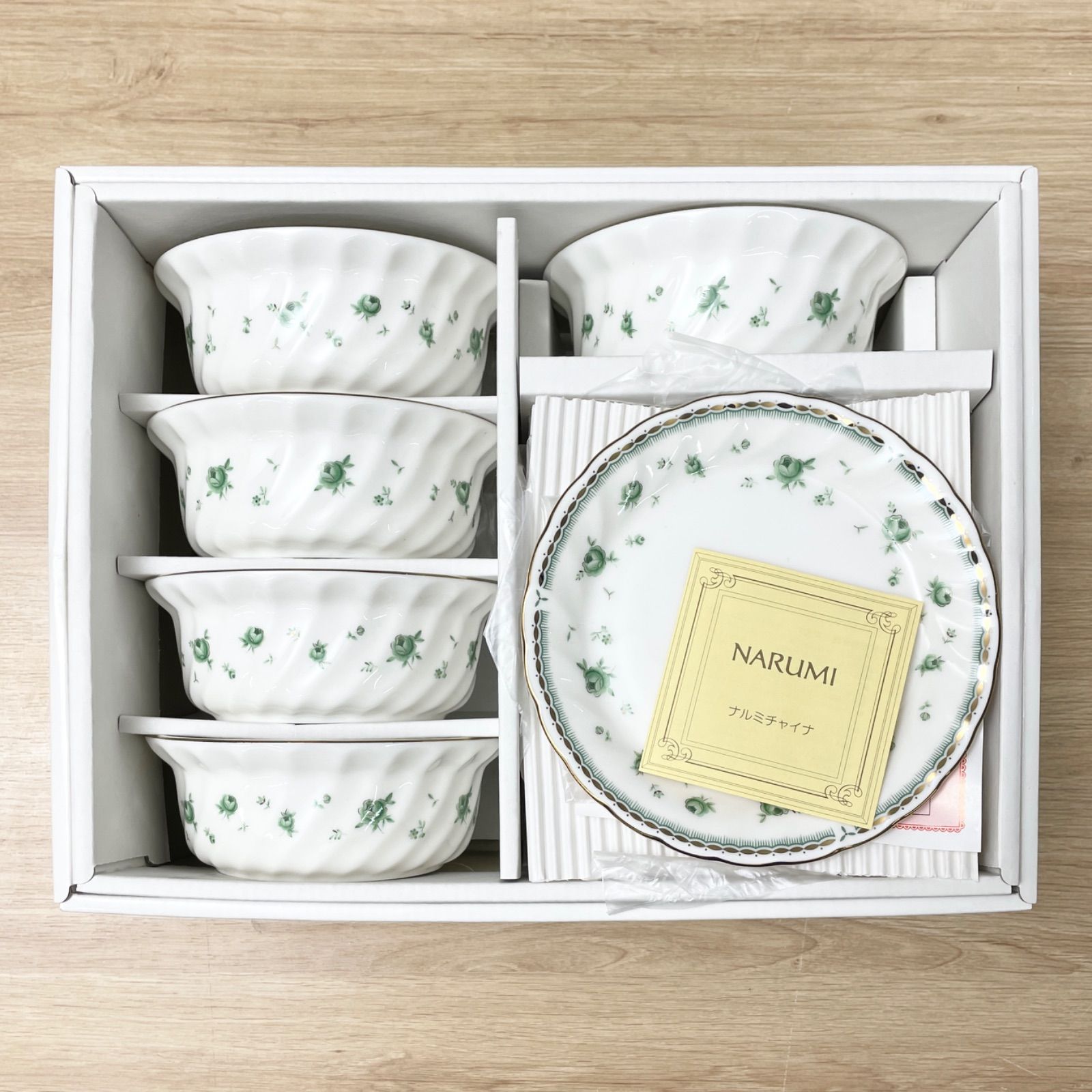 ★お取引者さま決定★【新品】NARUMI(ナルミ)  シチューセット 5組 未使用 NARUMI 洋食器ナルミ/グリーンローズ シチューセット (5客