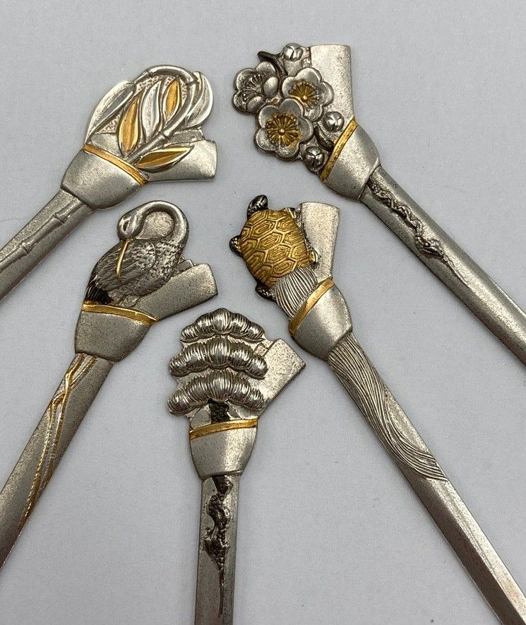 銀製品 菓子楊枝 フルーツピック5本セット 銀製 菓子切り 菓子楊枝