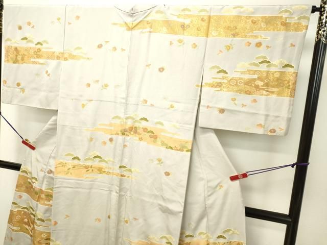 訪問着 中国美術刺繍工芸士 蒋寥 汕頭刺繍 グラデーション 柴色