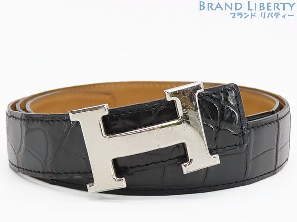 美品　HERMES　エルメス　コンスタンス　クロコ　ベルト　ポロサス エルメス HERMES コンスタンス ポロサス クロコダイル Hベルト