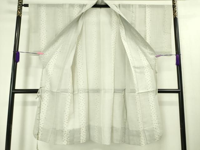 平和屋本店■極上　本場大島紬　夏大島　白大島　道中着　ロング丈　スリーシーズン　春夏秋　塵除け　間道　逸品　DZAA3846kh5 平和屋本店□極上 本場大島紬 夏大島 白大島 道中着 ロング丈 スリー