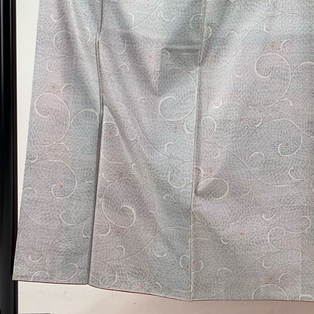 紬 身丈155cm 裄丈61.5cm S 袷 橋 人物 焦茶色 正絹 名品 【中古  