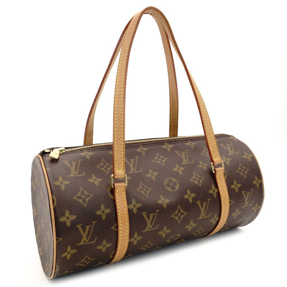ルイヴィトン LOUIS VUITTON パピヨン30 モノグラム キャンバス ハンドバッグ PVC レザー ブラウン ショルダー 7-8-328