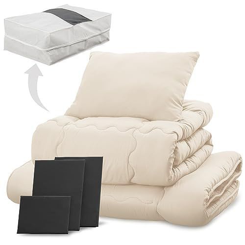 Color ブラック_Size シングル アイリスプラザ 布団7点セット シングル 抗菌防臭 すっきり収納ケース付き しっとりなめらかピーチスキン加工 掛け布団 敷布団 枕 各カバー付き ブラック