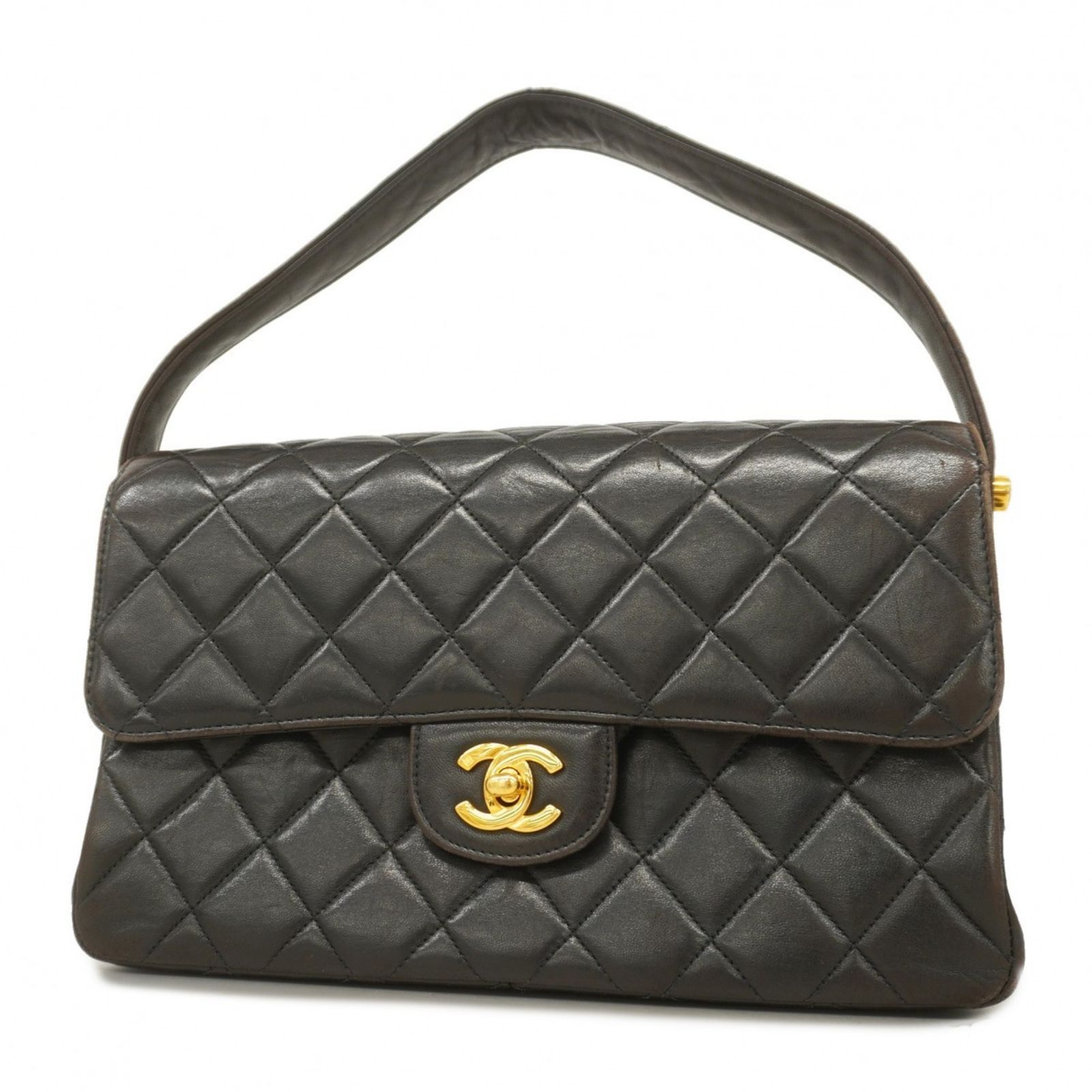 シャネル Chanel シャネル ハンドバッグ マトラッセ ダブルフェイス ラムスキン ブラック レディース