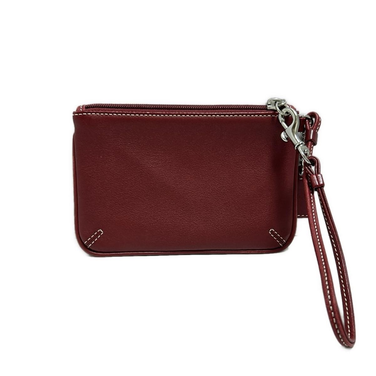 美品 コーチ ポーチ コーナー ジップ リストレット キャンバス レザー