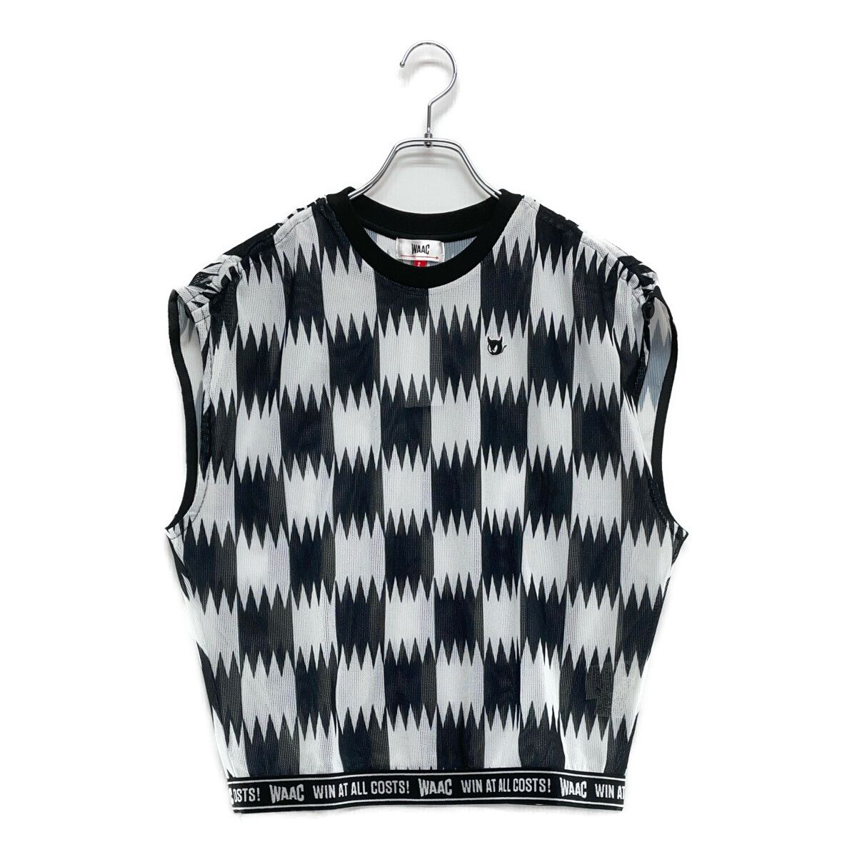 中古 レディース ワック WAAC ノースリーブ 2(M) 黒×白 ブラック