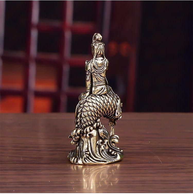 仏教美術 仏像 観音仏像 小仏像 銅製 銅器 仏教美術 仏像 小仏像 鰲魚観音菩薩仏像 銅製品 銅器 - メルカリ