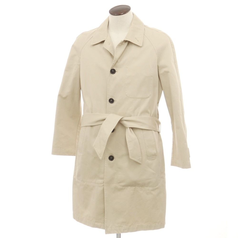 【美品】Palto(パルト)　ベルテッドステンカラーコート　ベージュ 中古】パルト PALTO ツイルコットン ベルテッド ステンカラーコート