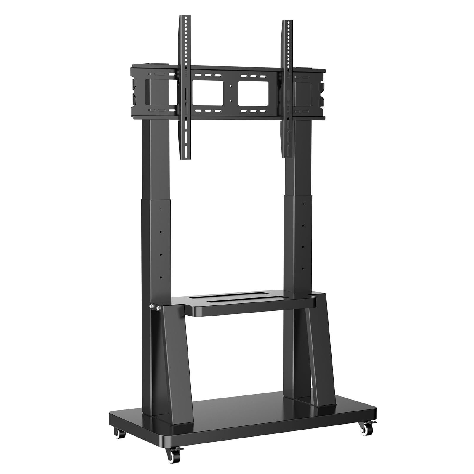 学校 病院 家用 ビジネス 棚板付 移動式 テレビ台 TVスタンド 自立式 液晶 LED LCD ブラック MOUNT TV 高さ調節 耐荷重80 kg VESA 横200 900 mm 縦200～600 32-100インチテレビ 液晶ディスプレイに 信号強化器 テレビ背景ボード