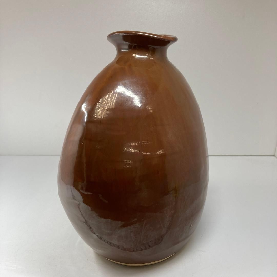 藤原敬介　天目扁壺　共箱　東さ5-1124① 藤原敬介 天目扁壺 共箱 東さ5-1124① 藤原敬介 天目扁壺 共箱