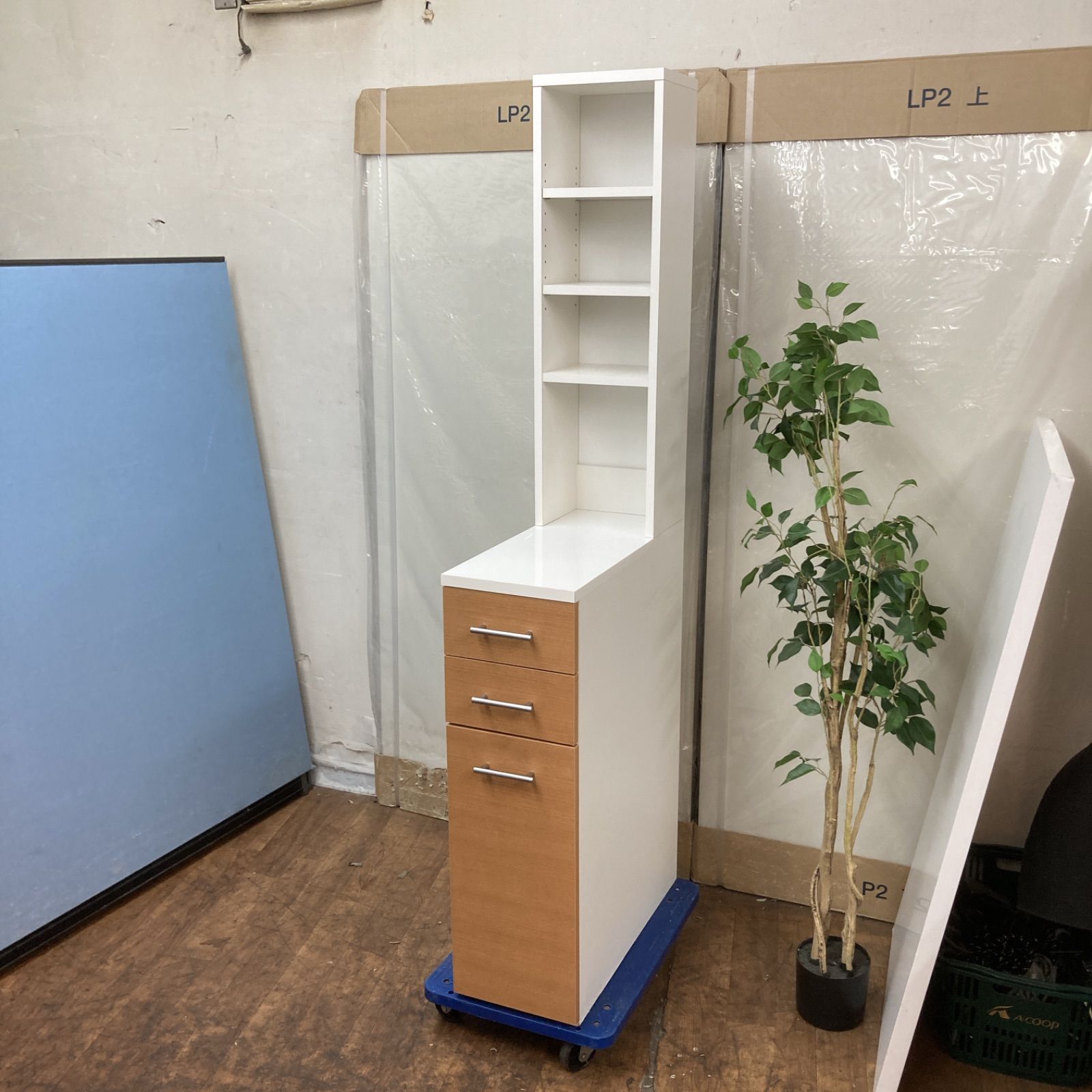 白ちゃん専用　名古屋市近郊送料設置無料S318  スリムすきま収納棚 ハイタイプ 高さ172cm 幅26cm USED