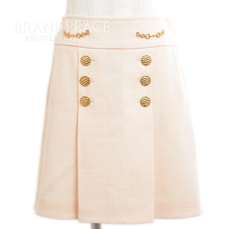 グッチ ミニスカート プリーツ ウール アイボリー 643330 36サイズ  