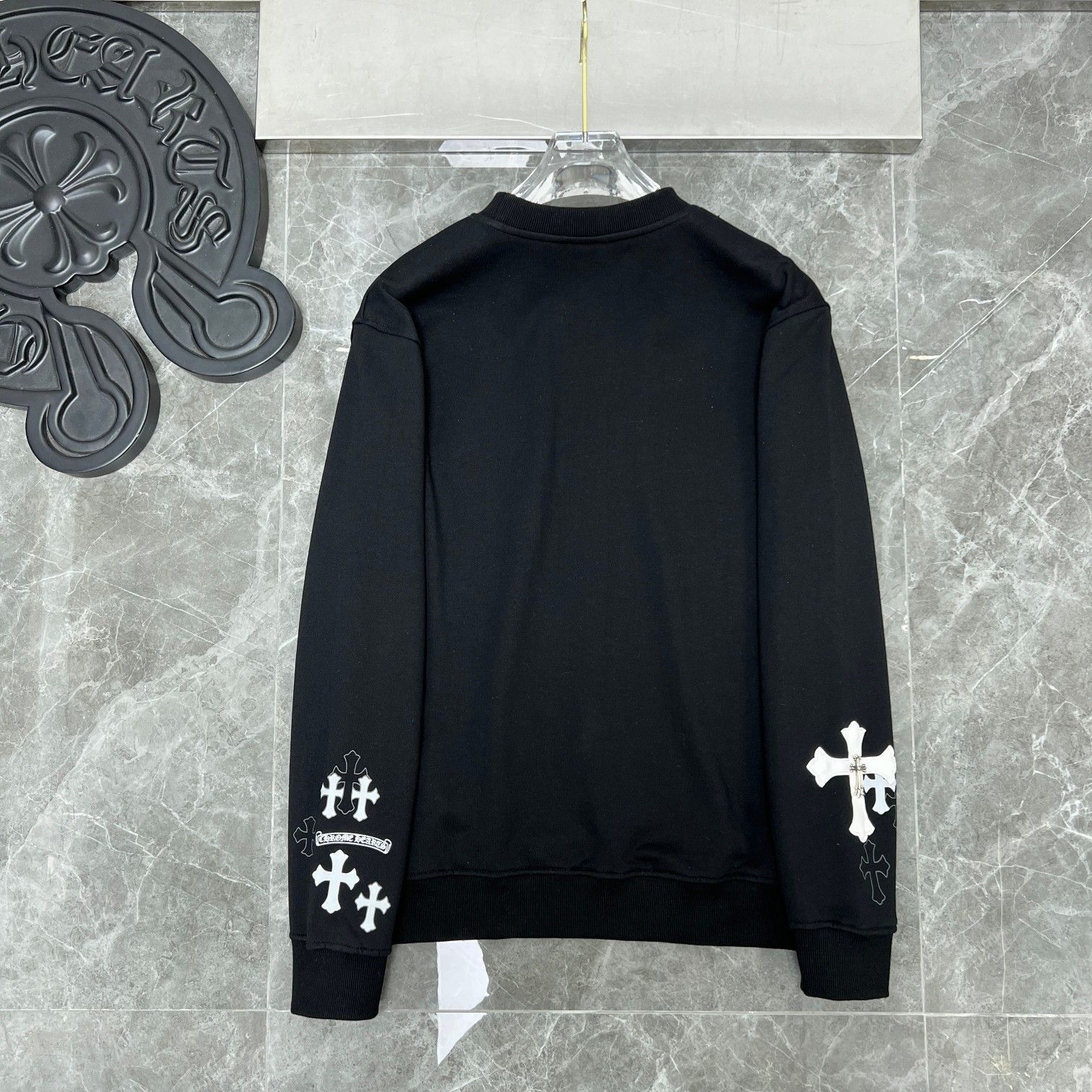 Chrome Hearts ブラック スウェット X-LARGE CHROME HEARTS クロムハーツ スウェット トレーナー ネックロゴ