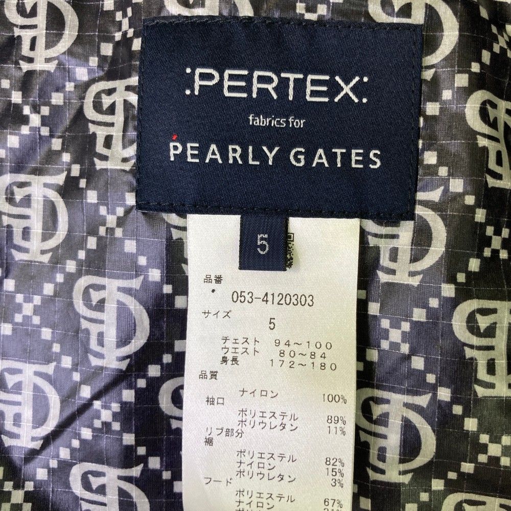 サイズ：5 PEARLY GATES パーリーゲイツ 2024年モデル フード付 フルジップジャケット ブルゾン 総柄 ブラック系 [240101464485] ゴルフウェア メンズ ストスト サイズ：5 PEARLY GATES パーリーゲイツ 2024年モデル フード付