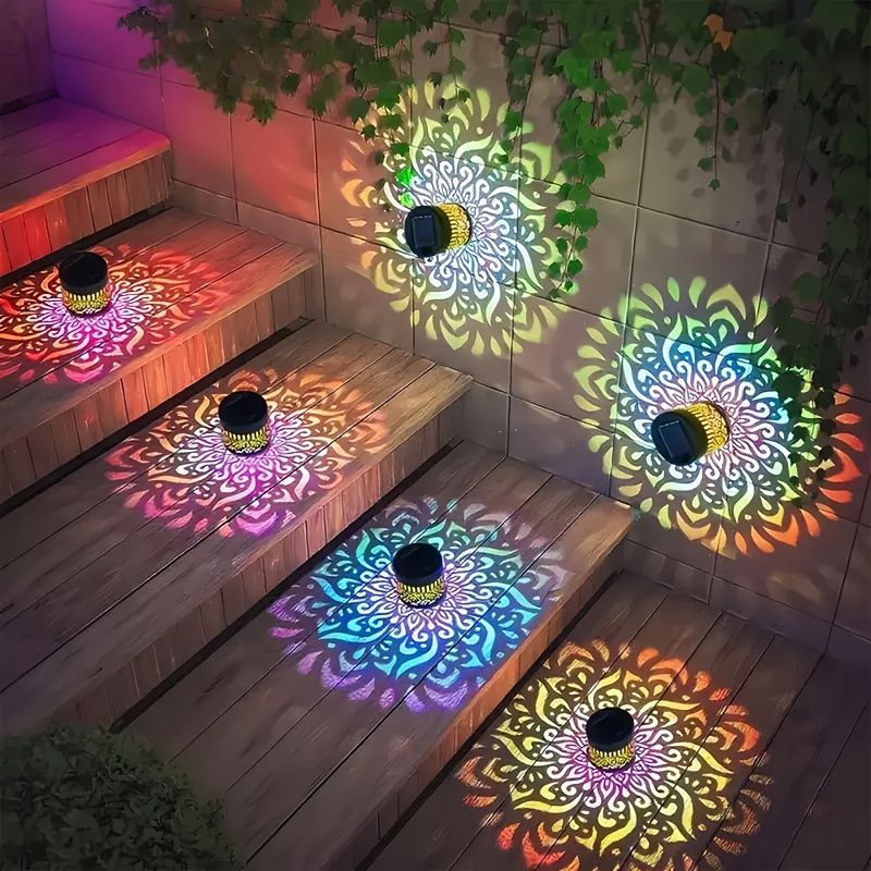 ウォールライト 樹脂 LEDライト 太陽光発電 花柄 アラビアン カラフル ソーラーライト 屋外 屋内 玄関 寝室 リビング パーティ 庭 ガーデン 幻想的 華やか綺 麗 美しい ２個セット