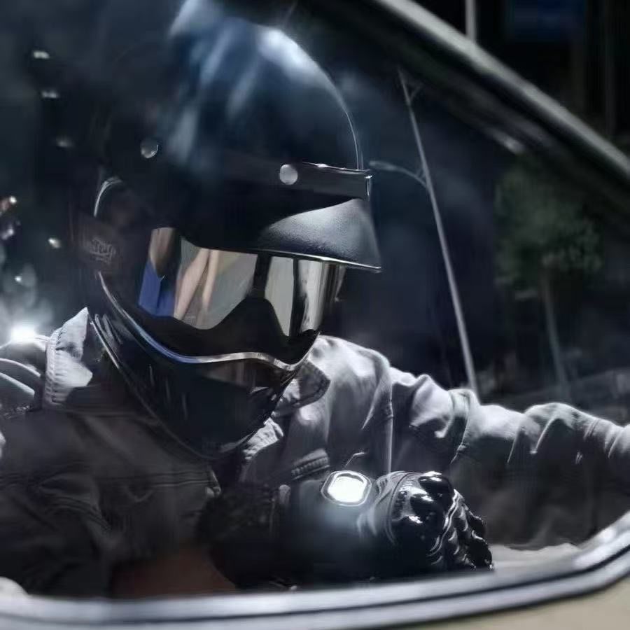 VOSSフルフェイスヘルメット ゴーグル付き トレロハーレーヘルメットM