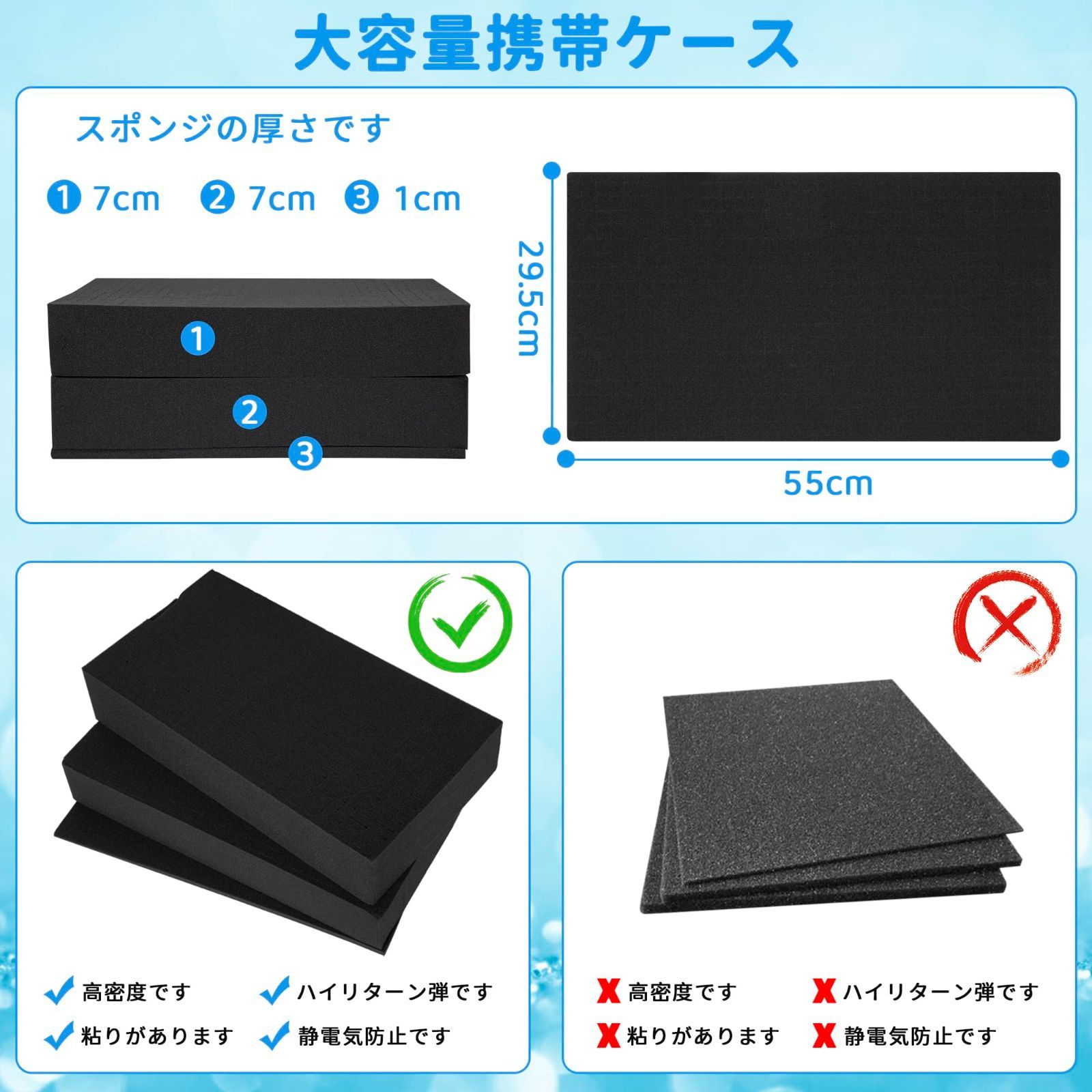 アルミケース ブロッククッション付き