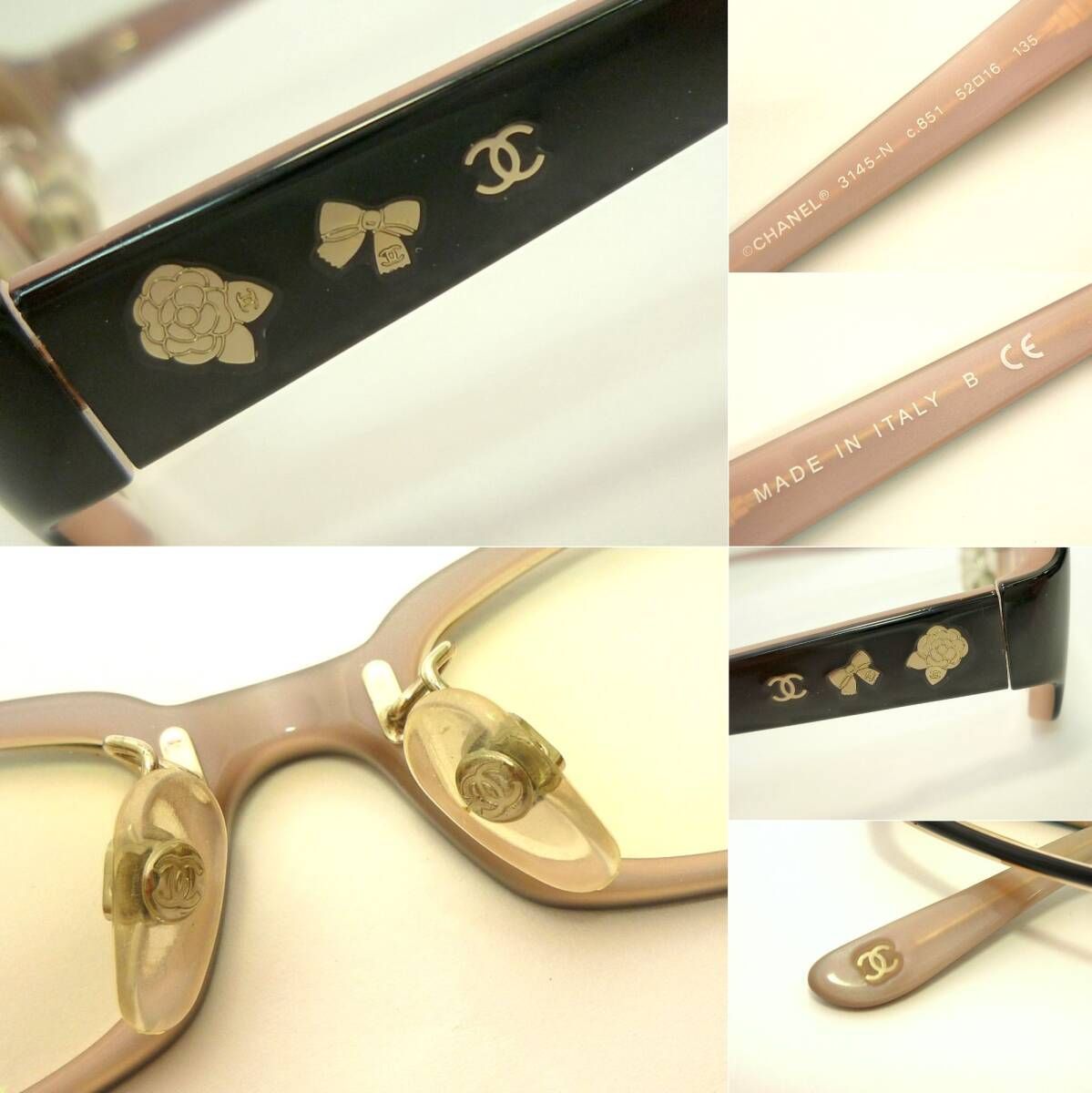 CHANEL シャネル CC カメリア リボン 眼鏡 度入り フレーム CHANEL シャネル CC カメリア リボン 眼鏡 度入り フレーム