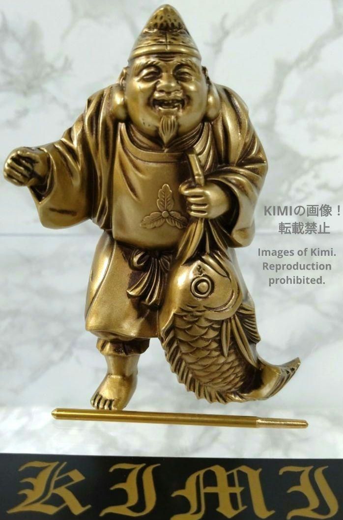恵比寿 Ebisu シルキーゴールド 9.6cm 3.7inch 開運七福神 仏師