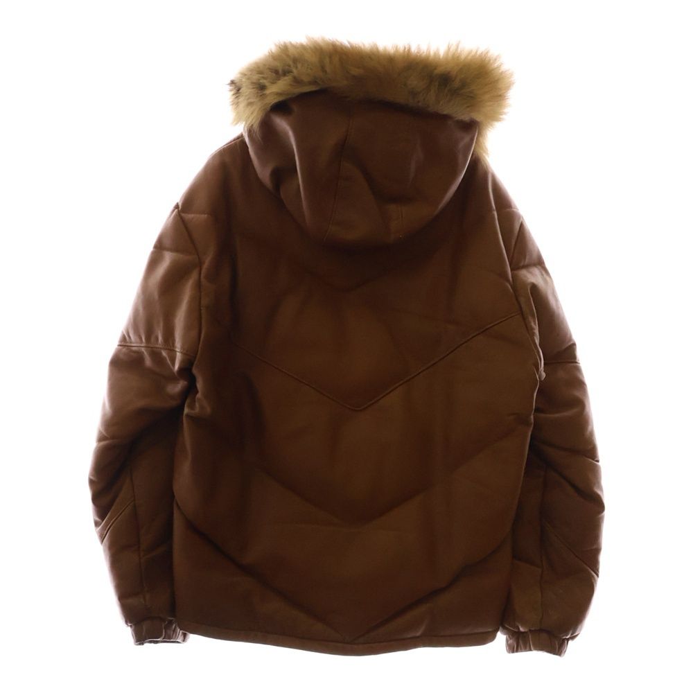 SCHOTT (ショット) ファー付き フーデット レザー ダウン