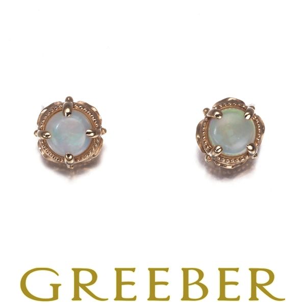 アガット ピアス オパール K10YG 178586