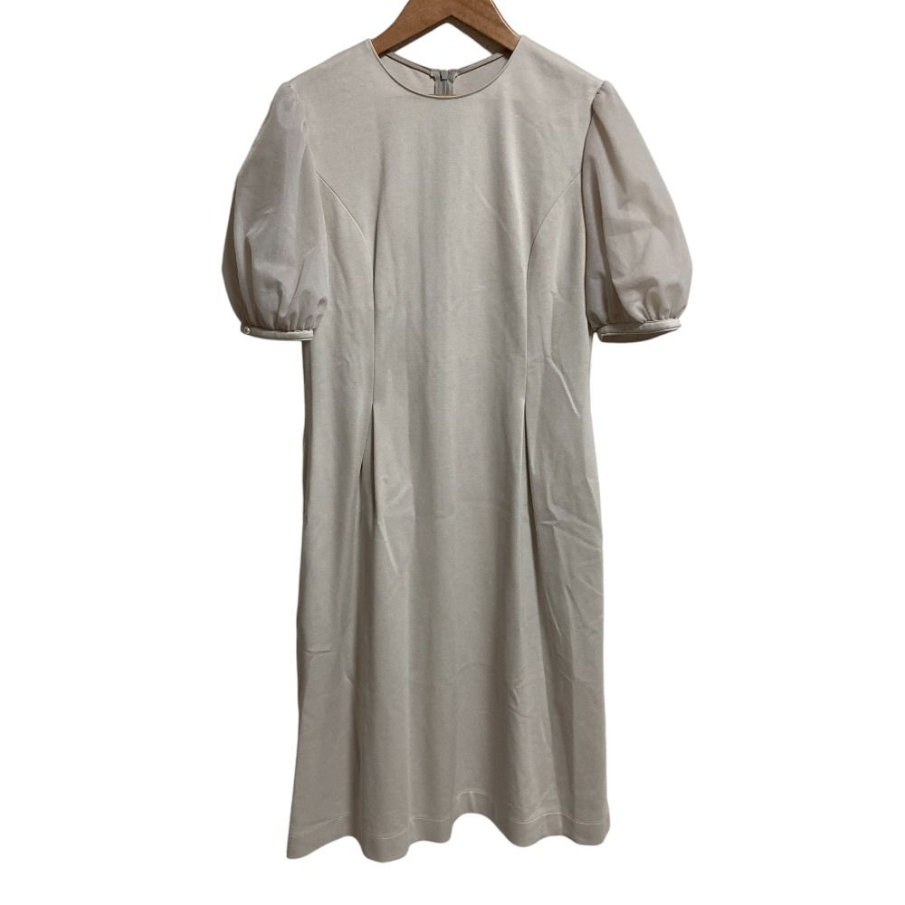 24AW Rene ルネ リミテッドエディション シアーパフスリーブ タックワンピース サイズ36 ベージュ レディース 古着